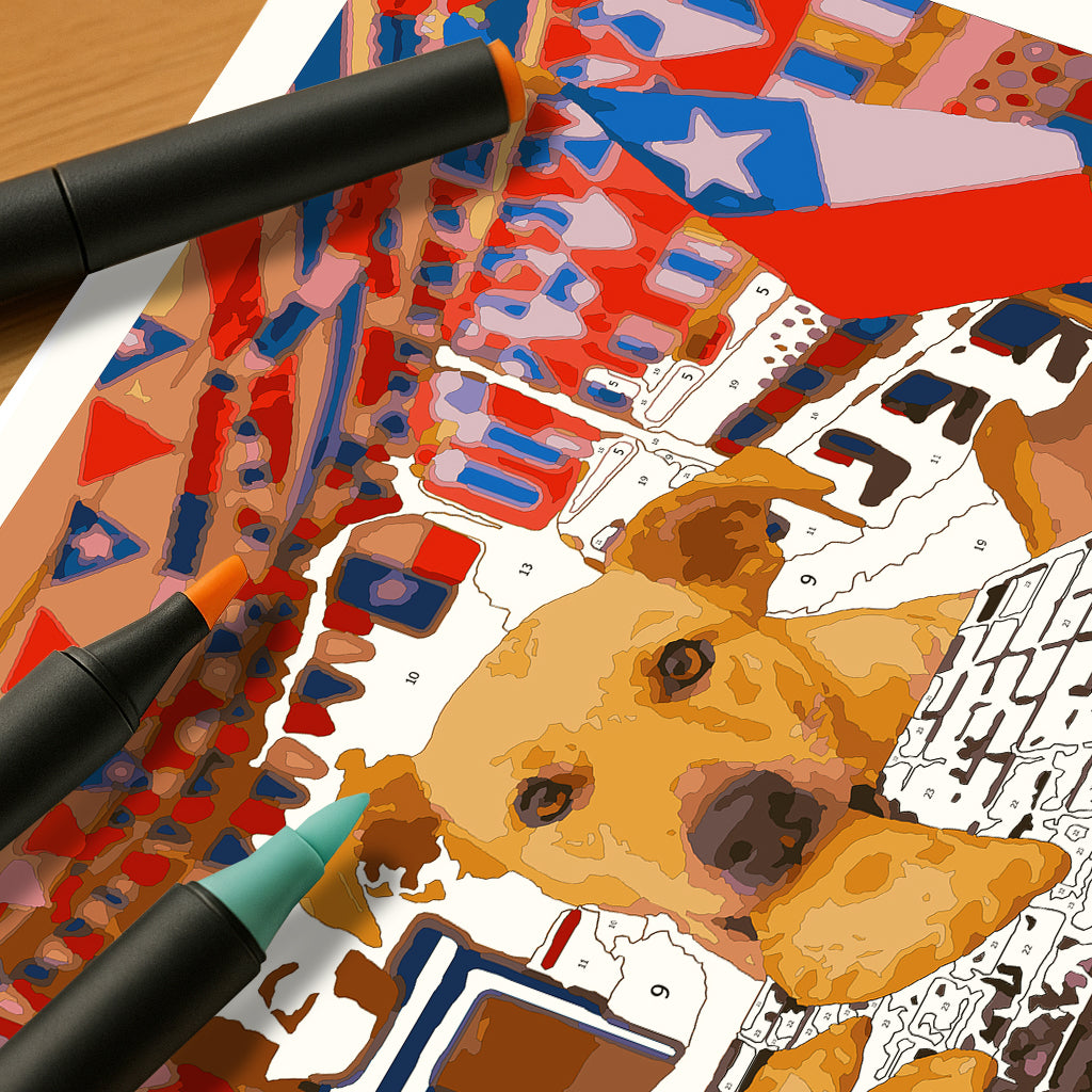 Kit Paint by Number - Perrito roba empanada (60 x 40cm)