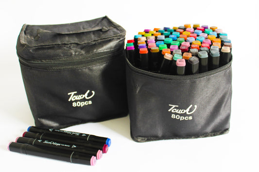 80 Marcadores Doble Punta