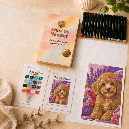 Kit Paint by Number Perro floreado