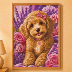 Kit Paint by Number Perro floreado