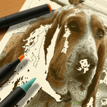 Kit Paint by Number - Basset Mariposa (60 x 40cm)