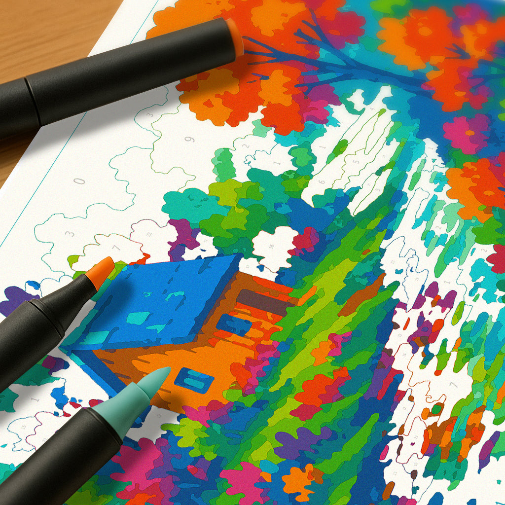 Kit Paint by Number - Casa en el rio (60 x 40cm)