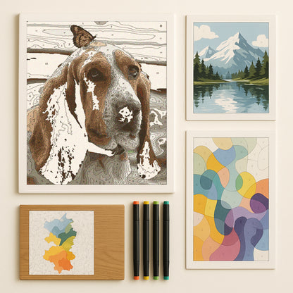 Kit Paint by Number - Basset Mariposa (60 x 40cm)