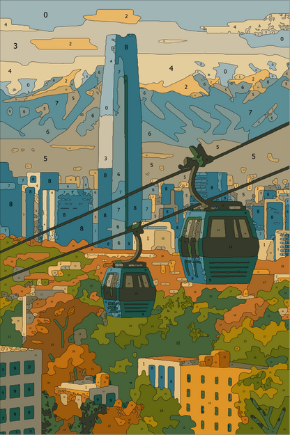 Lámina Paint by Number - Santiago (60 x 40cm) Sin marcadores