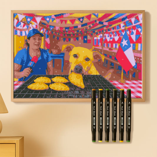 Kit Paint by Number - Perrito roba empanada (60 x 40cm)