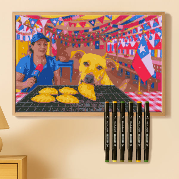 Kit Paint by Number - Perrito roba empanada (60 x 40cm)