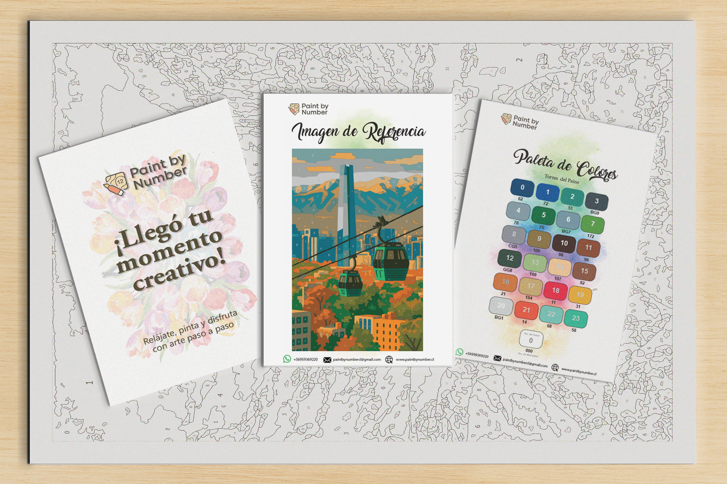 Lámina Paint by Number - Santiago (60 x 40cm) Sin marcadores