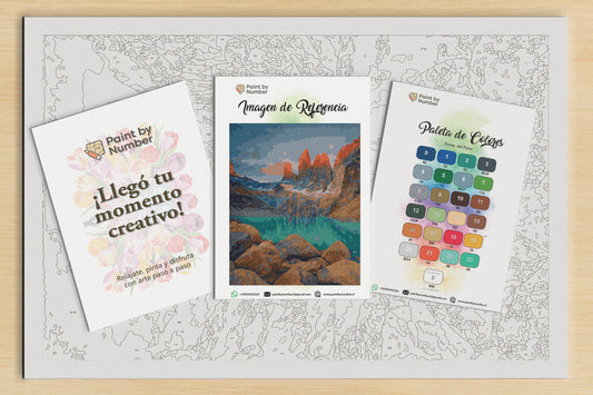 Lámina Paint by Number - Torres del Paine (60 x 40cm) Sin marcadores