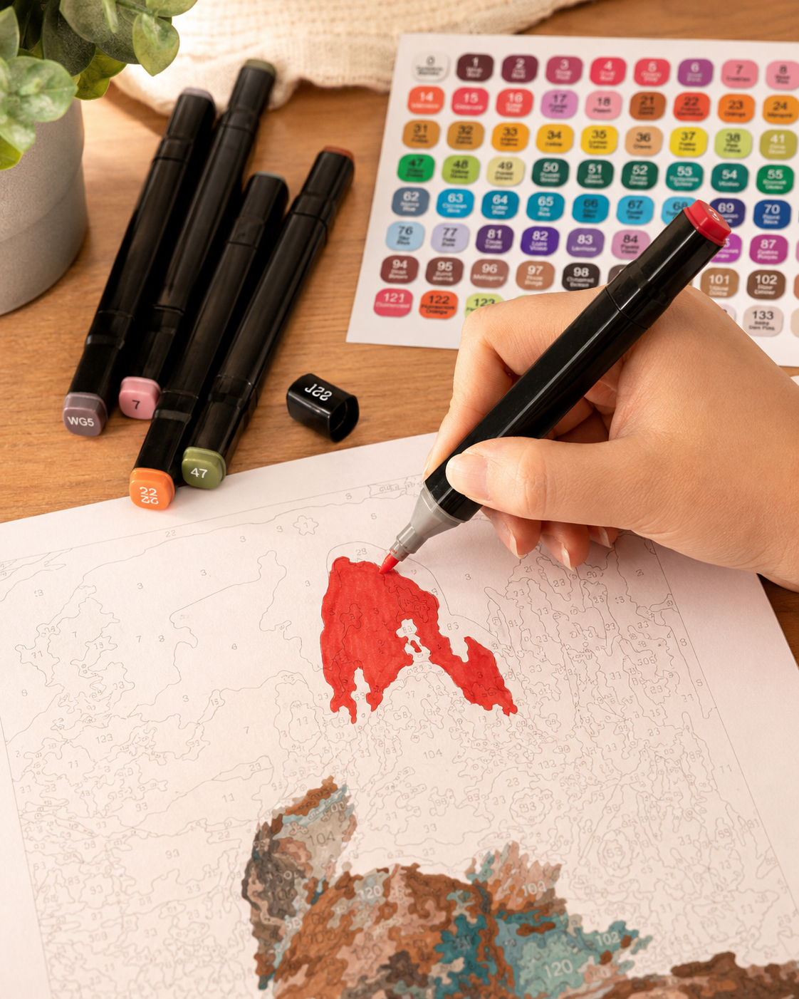Marcadores individuales dual-tip por color para Paint by Number
